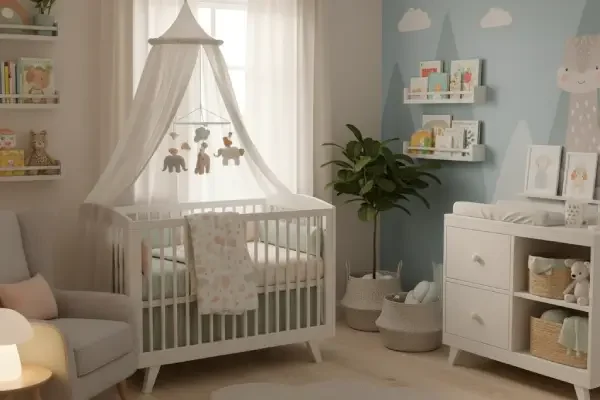 Une chambre de bÃƒÂ©bÃƒÂ© harmonieusement dÃƒÂ©corÃƒÂ©e