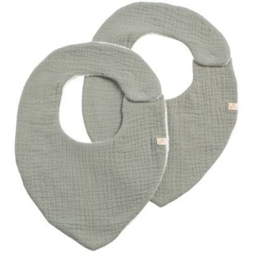 lot-de-2-bavoirs-en-double-gaze-de-coton-sauge