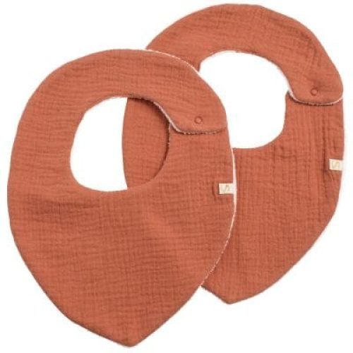 lot-de-2-bavoirs-en-double-gaze-de-coton-terracotta