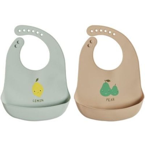 lot-de-2-bavoirs-en-silicone-yummy-clay-caramel