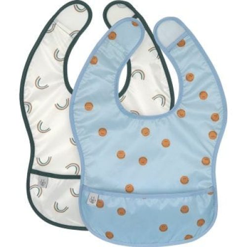 lot-de-2-bavoirs-happy-rascals-smile-bleu-ciel