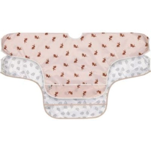 lot-de-2-bavoirs-manches-longues-avec-poche-little-forest-lapin