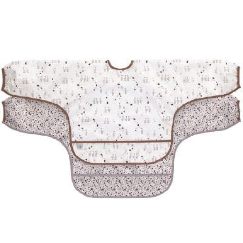 lot-de-2-bavoirs-manches-longues-avec-poche-tiny-farmer-oie-lilas-cendre