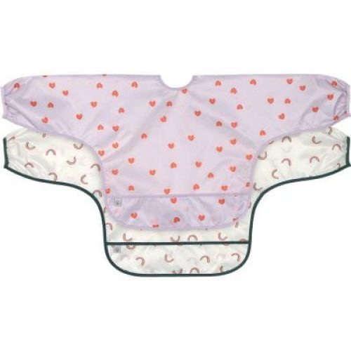 lot-de-2-bavoirs-manches-longues-happy-rascals-coeur-lavande