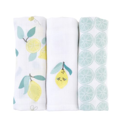 Lot de 3 langes bébé coton bio* Limonade