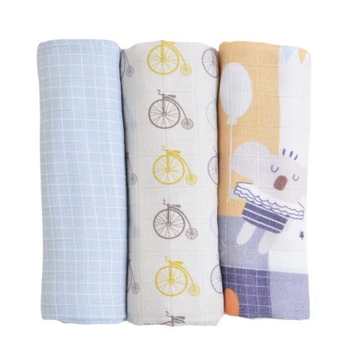 Lot de 3 langes bébé coton bio* Lucien