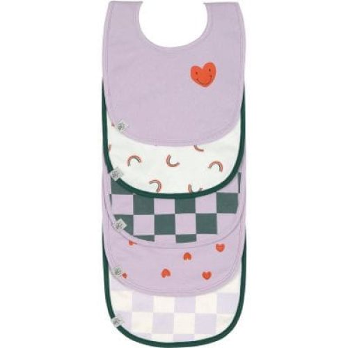 lot-de-5-bavoirs-eponge-happy-rascals-coeur-lavande