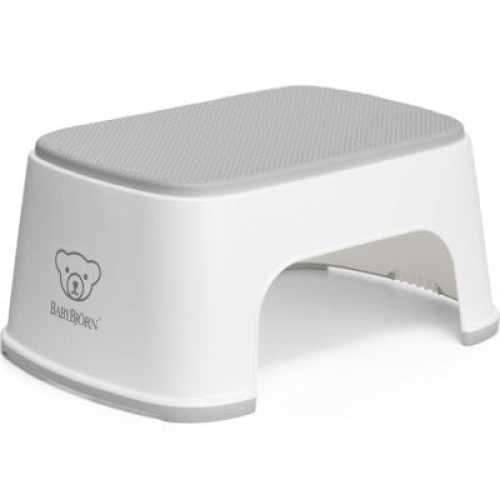 marche-pied-gris-et-blanc