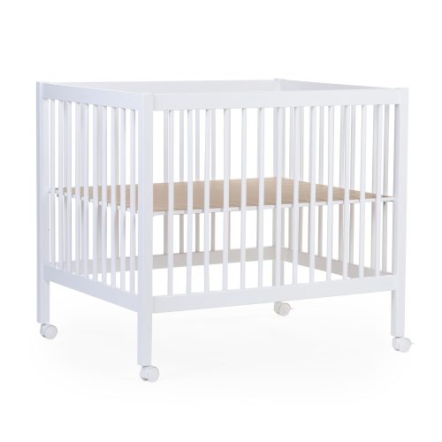 Parc 97 + Roues - 95x75 Cm - Bois - Blanc