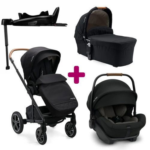 Pack pousette trio Mixx + coque Arra Next + nacelle Mixx + base Next Caviar  Nuna
