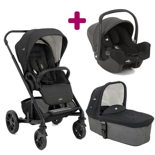 Pack poussette trio Chrome Shale + coque I-Snug 2 shale + nacelle Shale  Joie