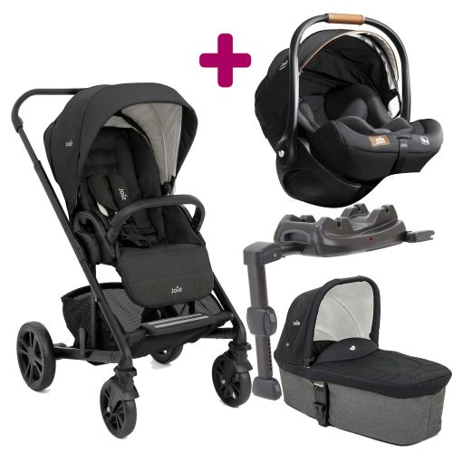 Pack poussette trio Chrome Shale + coque I-Level Recline Eclipse + nacelle Pebble + Base LX 2   Joie
