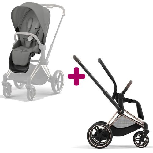 Poussette Epriam Chassis rosegold + siège Mirage Grey  Cybex