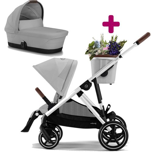 Pack poussette duo Gazelle S 2023 Lava Grey + Nacelle Gazelle S Lava Grey  Cybex