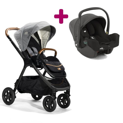 Pack poussette duo Finiti Carbon + coque I-Snug 2 Shale  Joie