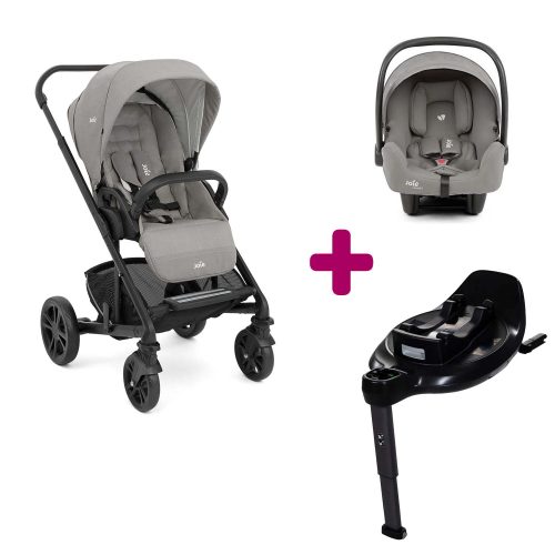 Pack Poussette duo Chrome Pebble + coque i-snug 2 Pebble + i-base encore  Joie
