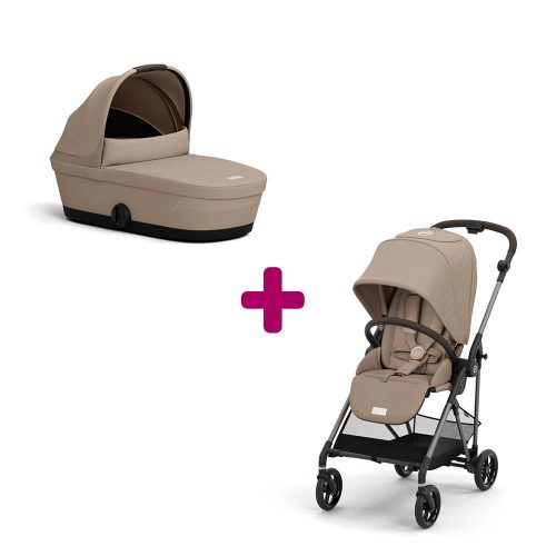 Pack Poussette Duo Melio 4 Almond Beige + Nacelle Melio 4 Almond Beige  Cybex