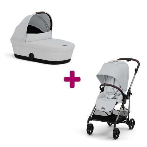 Pack Poussette Duo Melio 4 Fog Grey + Nacelle Melio 4 Fog Grey  Cybex