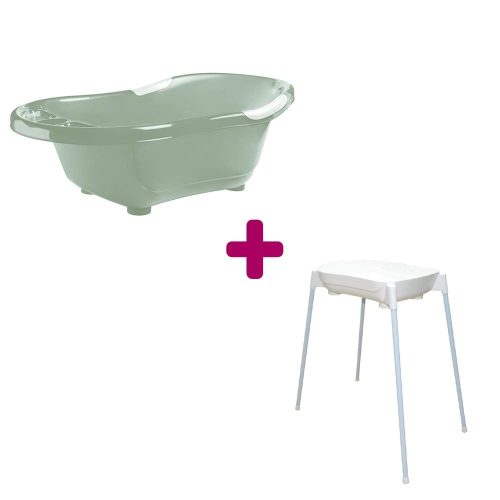 Pack Baignoire vert sauge + grand support de baignoire avec tuyau  dBb Remond