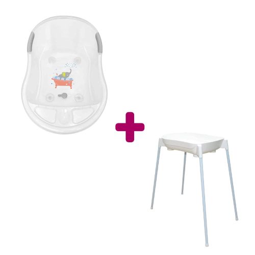 Pack Baignoire décor Elephant + grand support de baignoire avec tuyau  dBb Remond