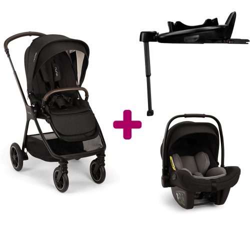 Pack Poussette duo Triv Next Caviar + coque Pipa Next Caviar + base next  Nuna