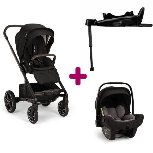 Pack Poussette duo Mixx next Caviar + coque Pipa next Caviar + base next  Nuna