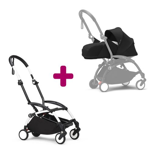 Pack chassis poussette YOYO³ Blanc + pack nouveau-né 0+ YOYO³ Noir  Stokke