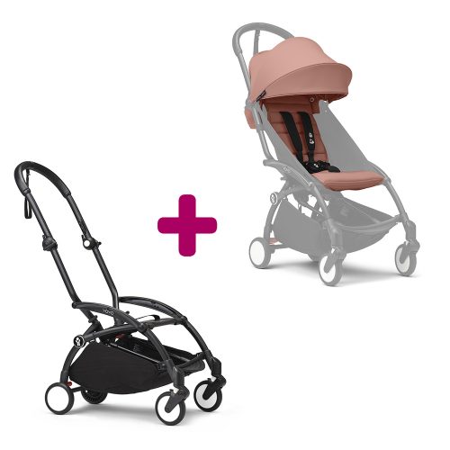 Pack chassis poussette YOYO³ Noir + pack 6+ YOYO³ Ginger  Stokke