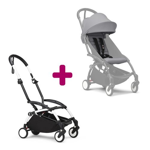 Pack chassis poussette YOYO³ Blanc + pack 6+ YOYO³ Stone  Stokke