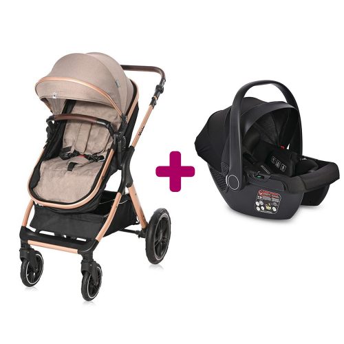 Pack Poussette trio Viola 2 en 1 avec sac à langer + coque Aria Lux Noir  Lorelli