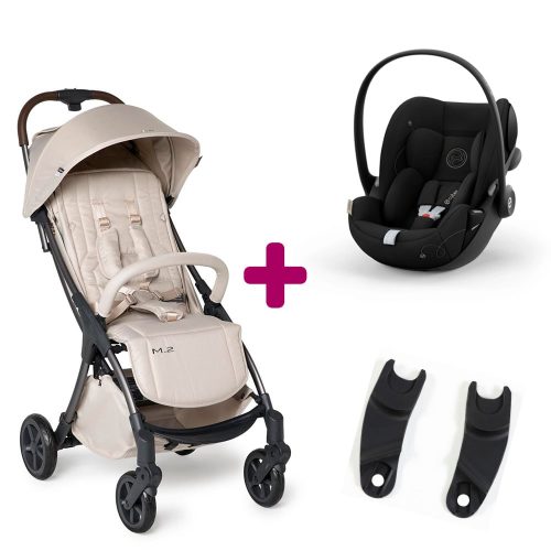 Pack Poussette duo M.2 Lion + adaptateurs coque + coque Cloud G i-size Moon Black  Mast swiss design