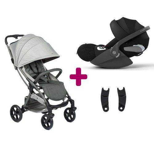 Pack Poussette duo M.2 X forest green+ adaptateurs + coque Cloud T i-size Sepia Black  Mast swiss design