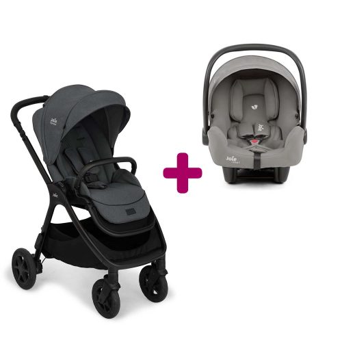 Pack poussette duo Finiti Ebony + coque I-Snug 2 Pebble  Joie