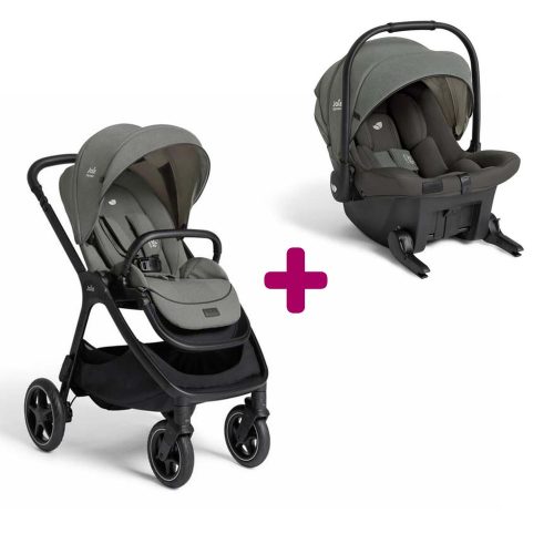 Pack poussette duo Finiti Evergreen + coque Sprint Evergreen  Joie
