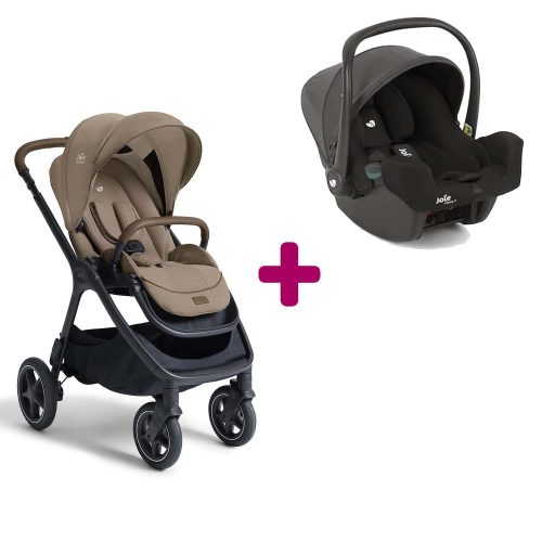 Pack poussette duo Finiti Sandstone + coque I-Snug 2 Shale  Joie