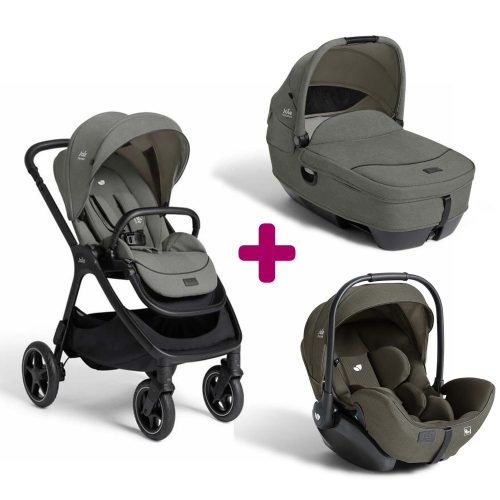 Pack poussette trio Finiti Evergreen + nacelle Calmi Evergreen + coque I-Level pro Evergreen  Joie