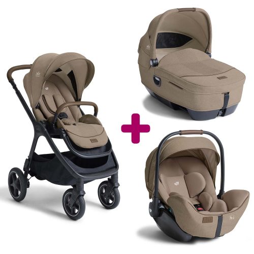 Pack poussette trio Finiti Sandstone + nacelle Calmi Sandstone + coque I-Level pro Sandstone  Joie
