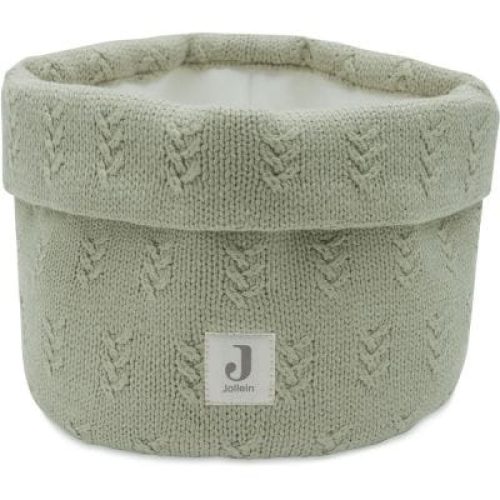 panier-de-rangement-grain-knit-olive-green-14-x-18-cm