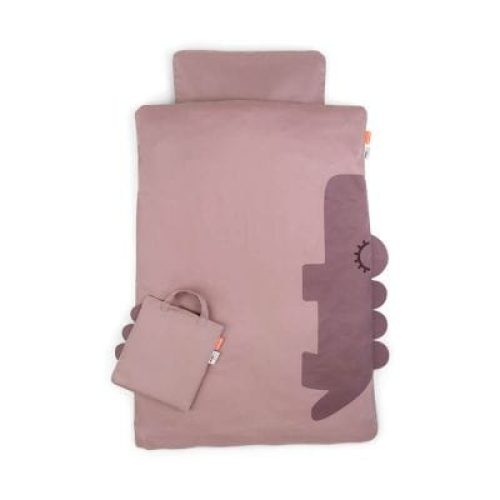 parure-de-berceau-en-coton-biologique-sleepy-croco-rose-70-x-100-cm