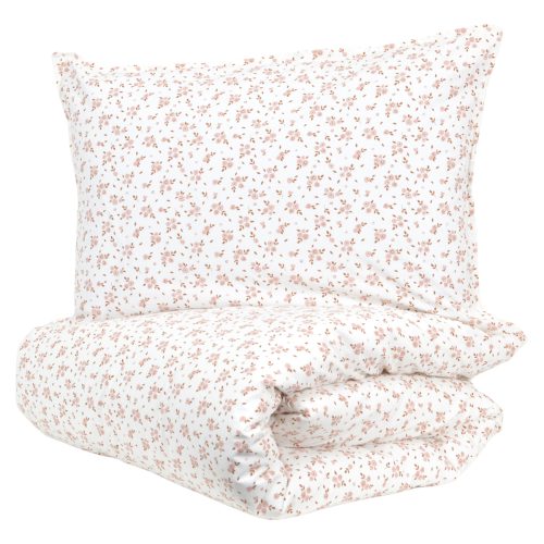 Parure de lit bébé taie et housse de couette 100x140 cm percale de coton Thaïs