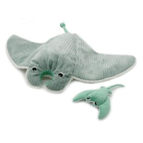 peluche-geante-mantalou-la-raie-manta-et-son-bebe-menthe-67-cm