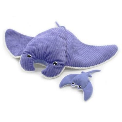 peluche-geante-mantalou-la-raie-manta-et-son-bebe-violet-67-cm