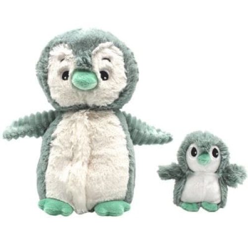 peluche-iglou-le-pingouin-maman-et-bebe-menthe-25-cm