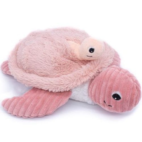 peluche-les-ptipotos-sauvenou-maman-et-bebe-tortue-rose-29-cm
