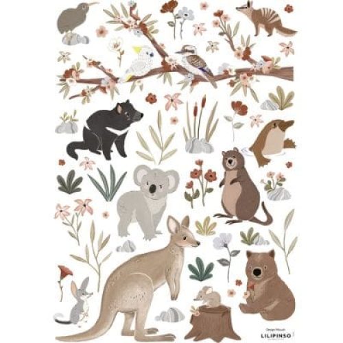 planche-de-stickers-a3-australian-animals