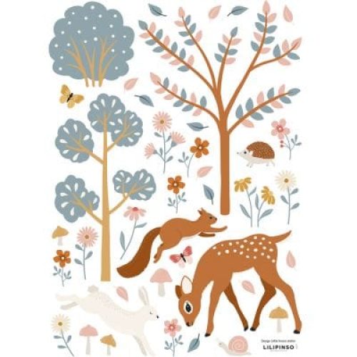 planche-de-stickers-a3-faon-woodland-animals