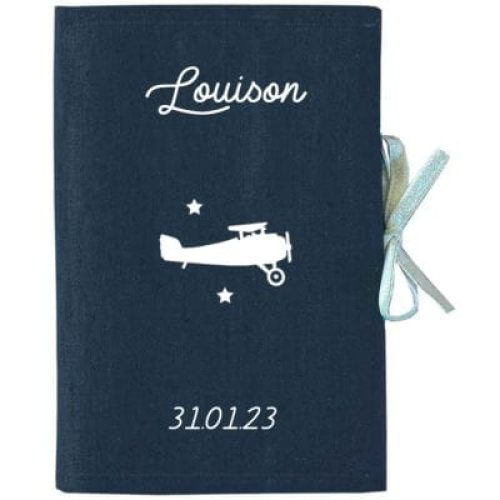 protege-carnet-de-sante-en-lin-bleu-petrole-personnalisable