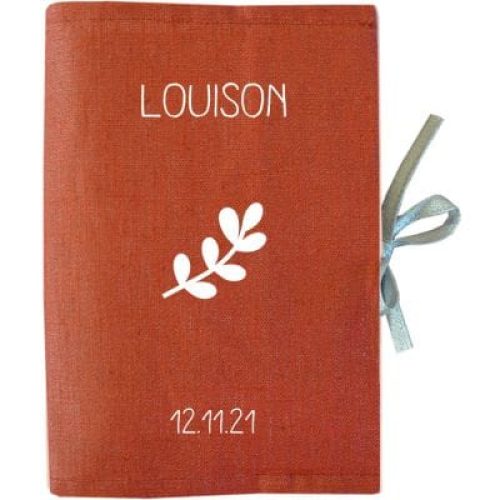 protege-carnet-de-sante-en-lin-terracotta-personnalisable