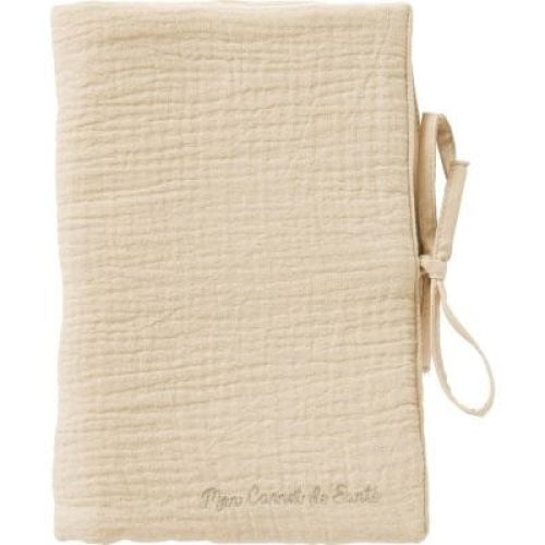 protege-carnet-de-sante-gaze-de-coton-biscuit