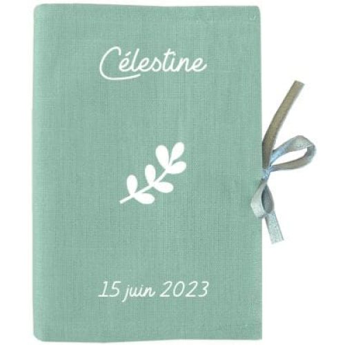 protege-carnet-de-sante-vert-d-eau-personnalisable